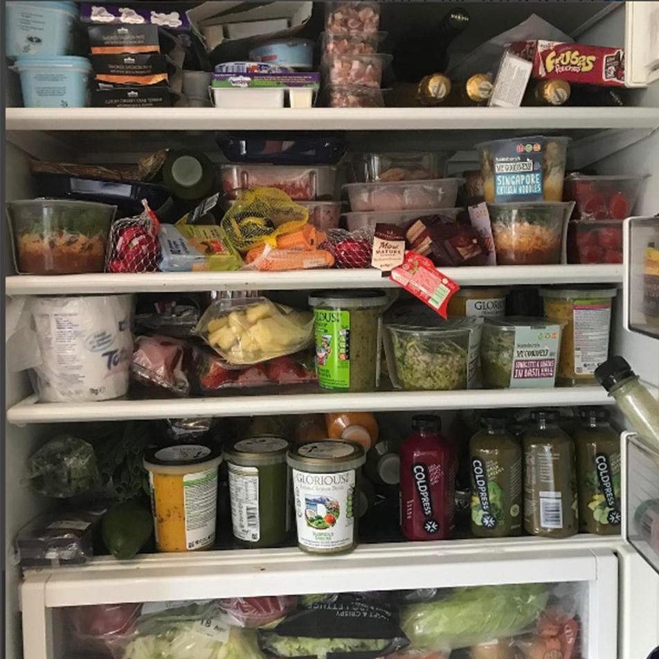 spoiled food in fridge