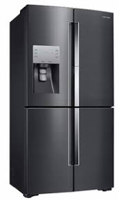 Samsung Four Door Refrigerator RF28K9380SG with Flex Zone and Food Showcase features.