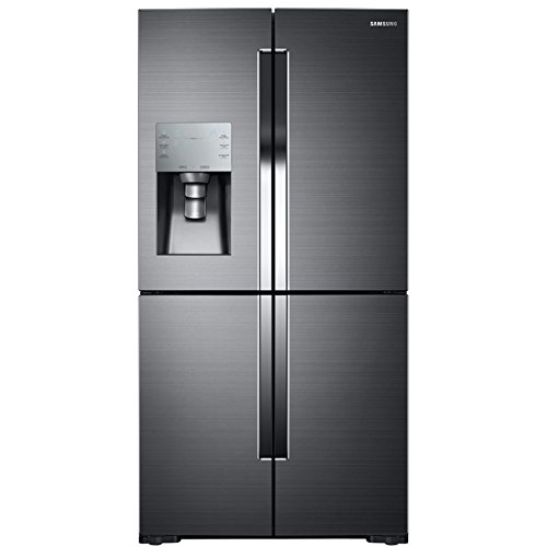 Samsung Four Door Refrigerator RF28K9380SG with Flex Zone and Food Showcase features.